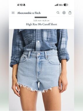 Abercrombie & Fitch “Curve Love 90’s Relaxed CutOff High Waisted Short”, Size 20